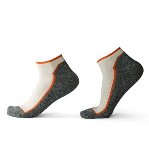 جوراب جوپا مچی کف حوله ای مردانه - مولینه _ سفید میکس نارنجی