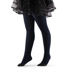 جوراب شلواری دخترانه جوپا طرح بافت - سرمه ای