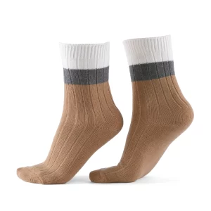 جوراب جوپا ساقدار پشمی زنانه _ زرد میکس رنگی