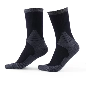 جوراب جوپا ساقدار حوله ای زنانه _ سیاه میکس خاکستری